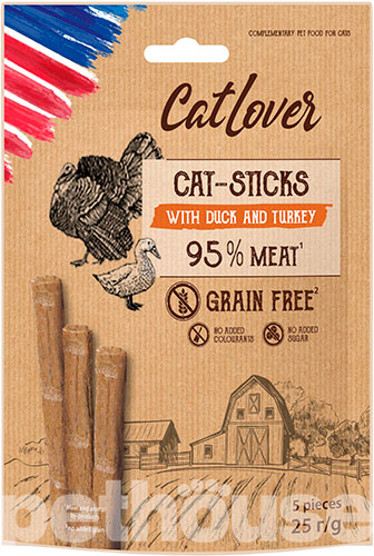 CatLover Sticks Палички з качкою та індичкою для котів 
