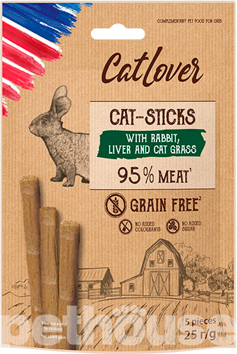 CatLover Sticks Палички з кроликом, печінкою та котячою травою для котів 