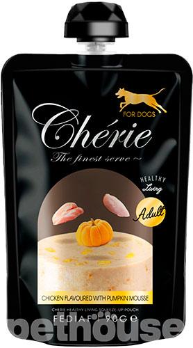 Cherie Squeeze-Up Pouch Chicken & Pumpkin Mousse Adult Dog