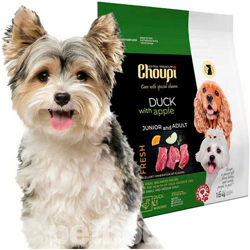 Choupi Junior & Adult Dog Small & Medium Breed Duck with Apple