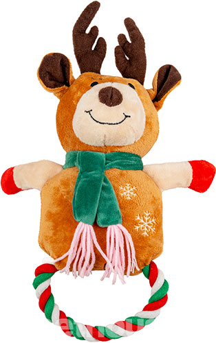 Christmas Toys Іграшка "Олень" з кільцем із канату для собак