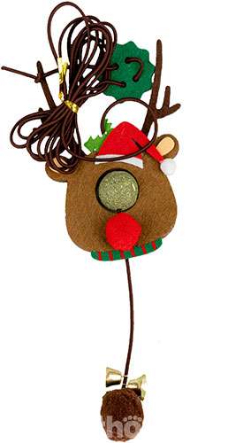 Christmas Toys Игрушка "Рождественский олень" с кошачьей мятой и веревкой для кошек
