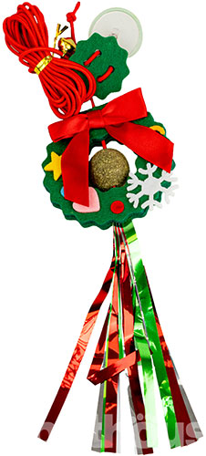 Christmas Toys Іграшка "Різдвяний вінок" з котячою м'ятою та мотузкою для котів