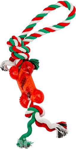 Christmas Toys Іграшка "Різдвяний канат з кісточкою" для собак
