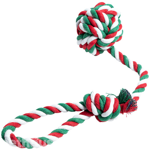 Christmas Toys Игрушка "Рождественский мяч на веревке" для собак Christmas Toys Игрушка "Рождественский мяч на веревке" для собак