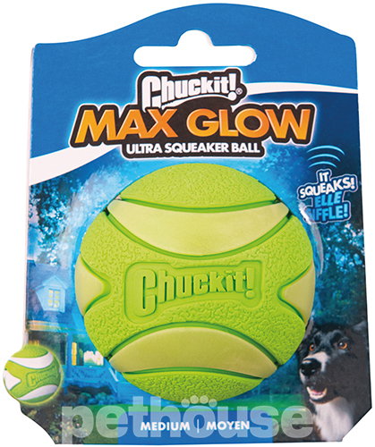 Chuckit! Max Glow Ultra Squeaker Ball Светящийся мяч для собак