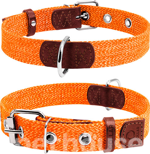 Collar Ошейник брезентовый для собак, оранжевый