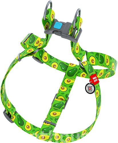 Collar WAUDOG Шлея с принтом “Авокадо” для собак, нейлон, фото 2