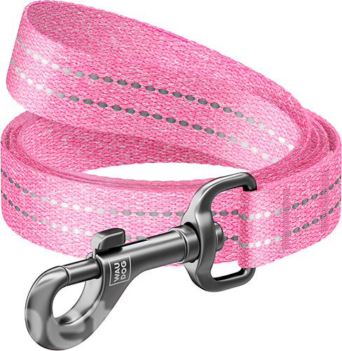 Collar WAUDOG Re-cotton Повідець із відновленої бавовни для собак, рожевий