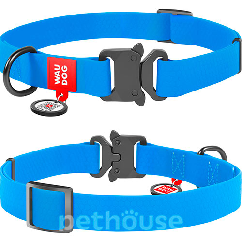 Collar WAUDOG Waterproof Нашийник вологостійкий з QR-паспортом, блакитний