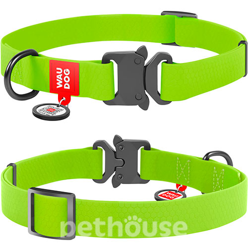 Collar WAUDOG Waterproof Нашийник вологостійкий з QR-паспортом, салатовий