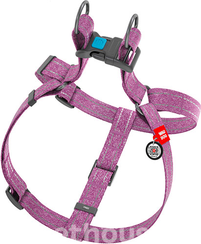 Collar WAUDOG Re-cotton Шлея із відновленої бавовни з QR-паспортом, фіолетова
