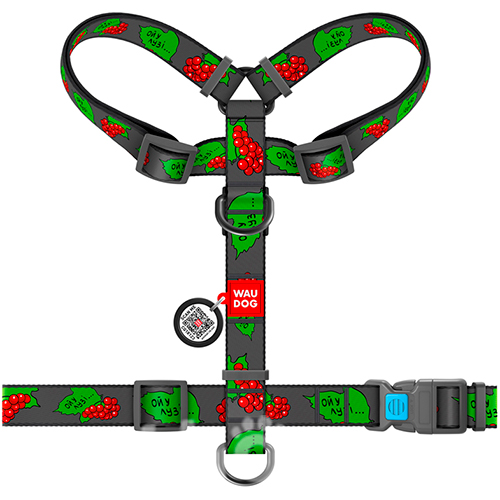 Collar WAUDOG Nylon Шлея з принтом "Калина" для собак, нейлон
