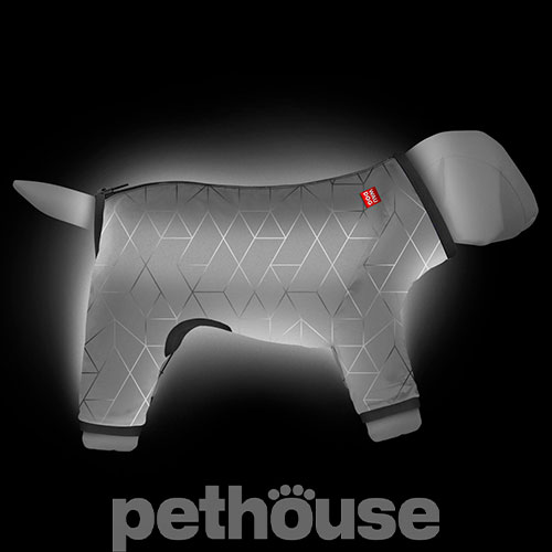 Collar WAUDOG Clothes Дощовик світловідбивний для собак, сірий, фото 3