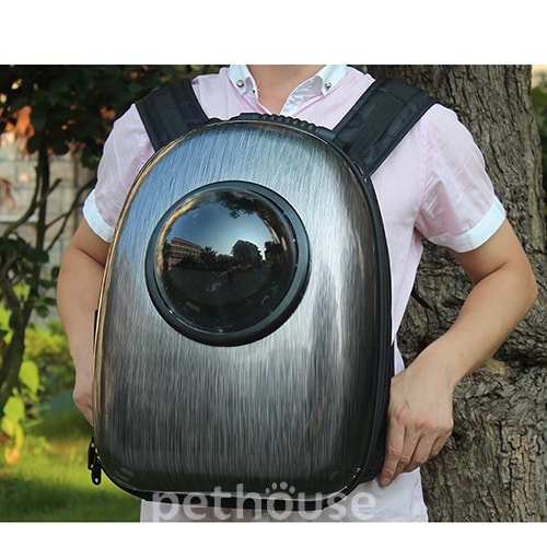 CosmoPet Рюкзак-переноска для собак и кошек, серый металлик, фото 2