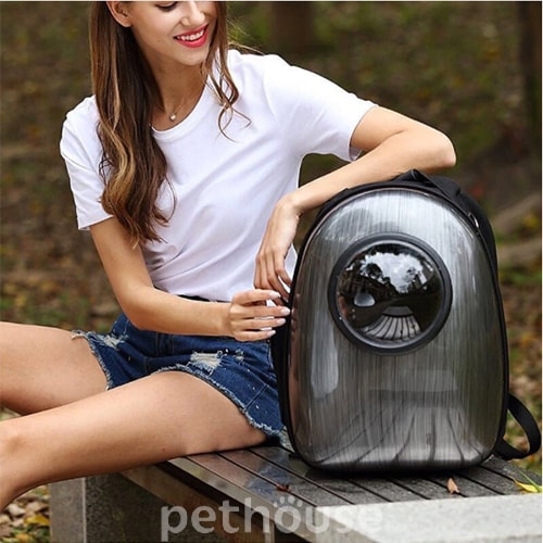 CosmoPet Рюкзак-переноска для собак и кошек, серый металлик, фото 3