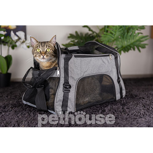 D&M Pets Сумка-переноска Cross-Body для котів і собак, сіра