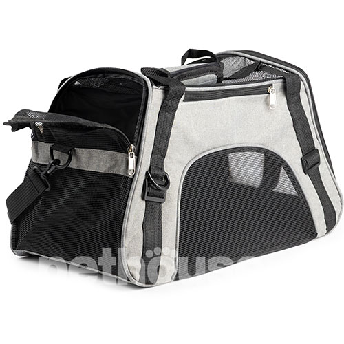 D&M Pets Сумка-переноска Cross-Body для котів і собак, сіра