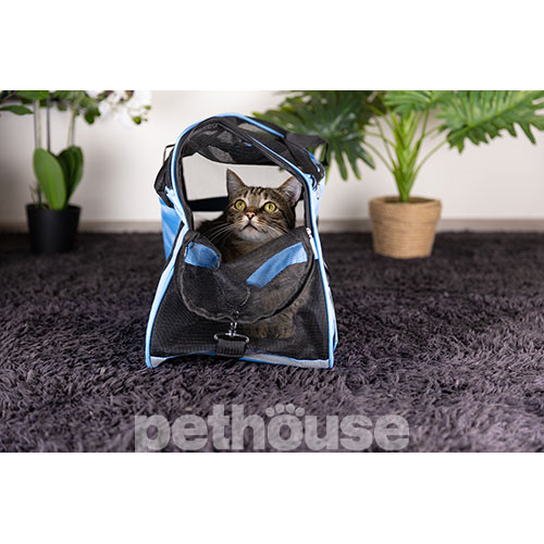D&M Pets Сумка-переноска Cross-Body для кошек и собак, голубая