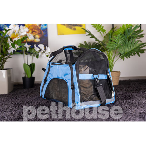 D&M Pets Сумка-переноска Cross-Body для кошек и собак, голубая