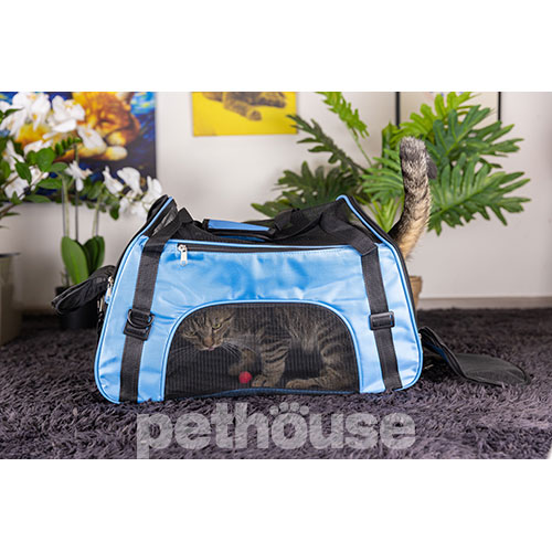 D&M Pets Сумка-переноска Cross-Body для кошек и собак, голубая