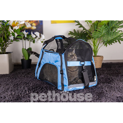 D&M Pets Сумка-переноска Cross-Body для кошек и собак, голубая