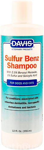 Davis Sulfur Benz Shampoo Шампунь для кошек и собак при себорее