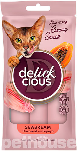 Delickcious Cat Adult Creamy Snack Seabream Flavored with Papaya