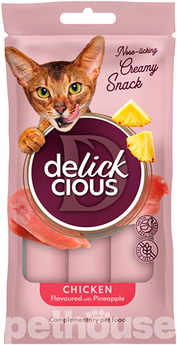 Delickcious Cat Adult Creamy Snack Chicken Flavored with Pineapple