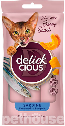 Delickcious Cat Adult Creamy Snack Sardine Flavored with Pumpkin