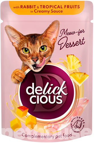 Delickcious Cat Adult Flakes with Rabbit & Tropical Fruits in Creamy Sauce