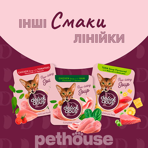 Delickcious Cat Adult Soup Sardine & Shrimps Flavored with Pumpkin