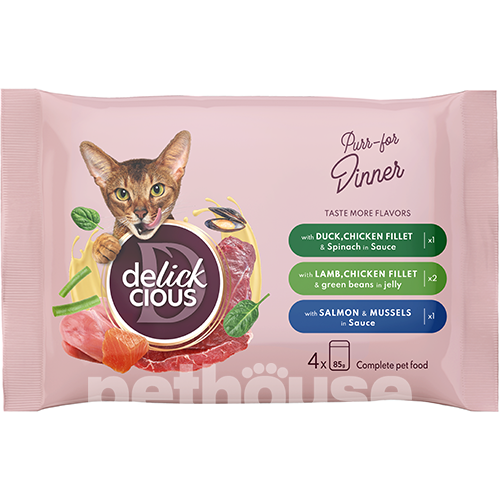 Delickcious Набір №3 вологого корму для дорослих котів Delickcious Набір №3 вологого корму для дорослих котів