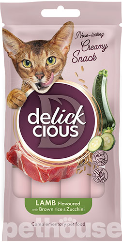 Delickcious Cat Adult Creamy Snack Lamb Flavored with Brown Rice & Zucchini