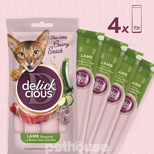 Delickcious Cat Adult Creamy Snack Lamb Flavored with Brown Rice & Zucchini
