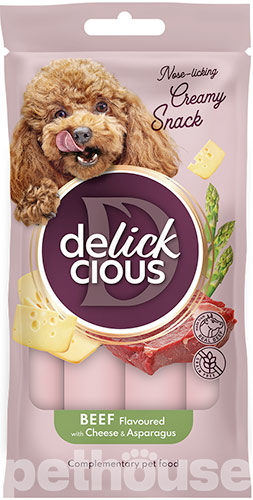 Delickcious Dog Adult Creamy Snack Beef Flavored with Cheese & Asparagus