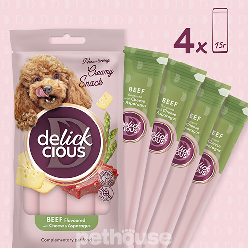 Delickcious Dog Adult Creamy Snack Beef Flavored with Cheese & Asparagus