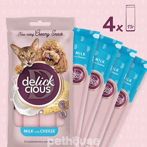 Delickcious Dog & Cat Adult Creamy Snack Milk with Cheese