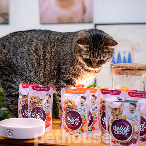 Delickcious Chef's Menu Печень с яблоками и клюквой для кошек