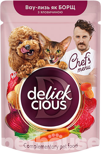 Delickcious Chef's Menu Борщ с говядиной для кошек и собак