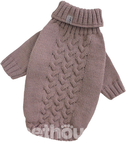 Dogs Bomba Вязаный свитер ''Косичка'' для собак, какао