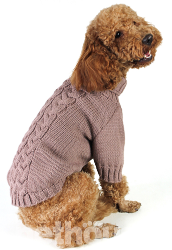 Dogs Bomba Вязаный свитер ''Косичка'' для собак, какао