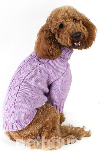 Dogs Bomba В'язаний светр "Косичка" для собак, лавандовий
