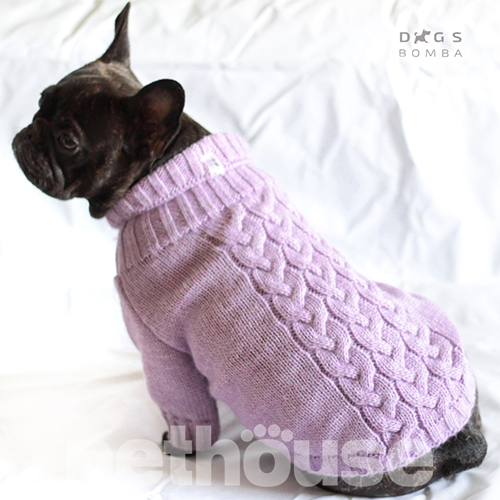 Dogs Bomba В'язаний светр "Косичка" для собак, лавандовий