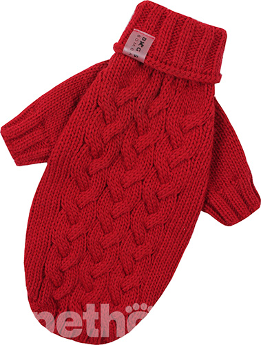 Dogs Bomba В'язаний светр "Косичка" для собак, червоний