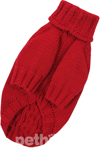 Dogs Bomba В'язаний светр "Косичка" для собак, червоний