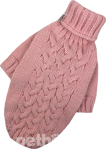 Dogs Bomba Вязаный свитер "Косичка" для собак, персик