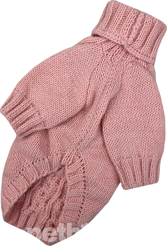 Dogs Bomba Вязаный свитер "Косичка" для собак, персик