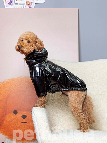 Dogs Bomba Дощовик "Вініл" для собак, чорний Dogs Bomba Дощовик "Вініл" для собак, чорний