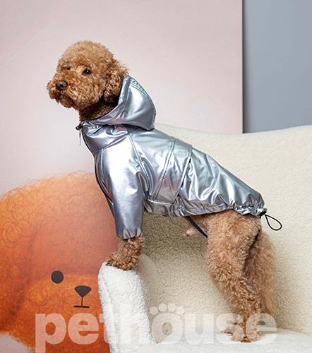 Dogs Bomba Дощовик "Вініл" для собак, срібний Dogs Bomba Дощовик "Вініл" для собак, срібний